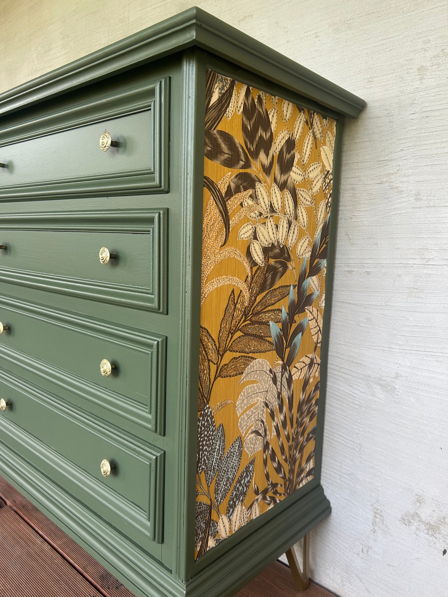 Kommode Olive grün • Vintage Sideboard Unikat