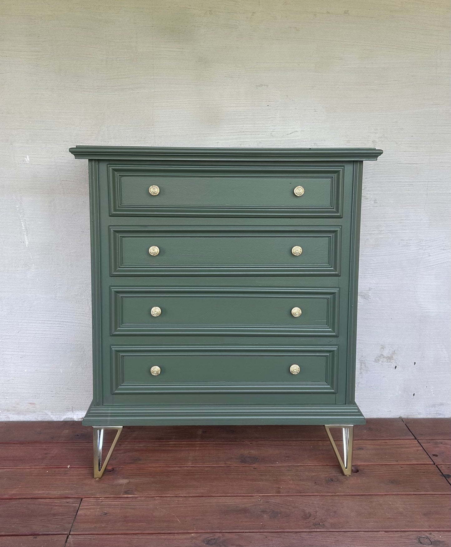 Kommode Olive grün • Vintage Sideboard Unikat